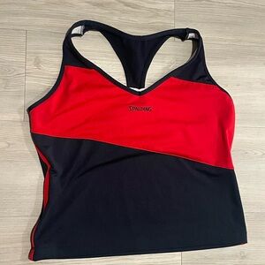 Spalding Red and Black Sports Bra